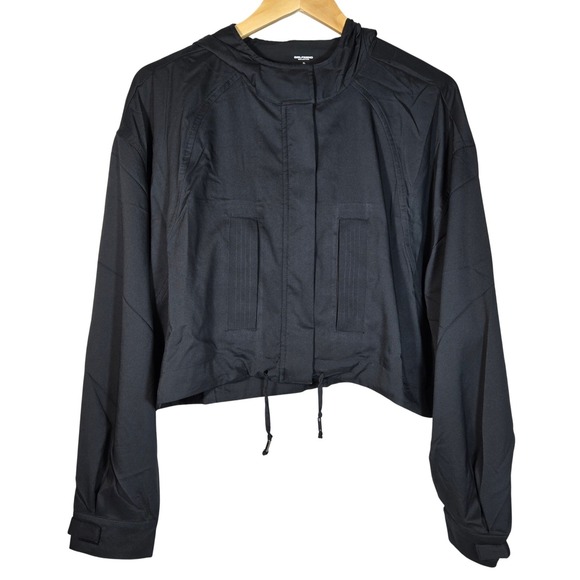 girlfriend collective Jackets & Blazers - Girlfriend Collective Black Heidi Windbreaker Cropped Hooded Jacket XL NWT